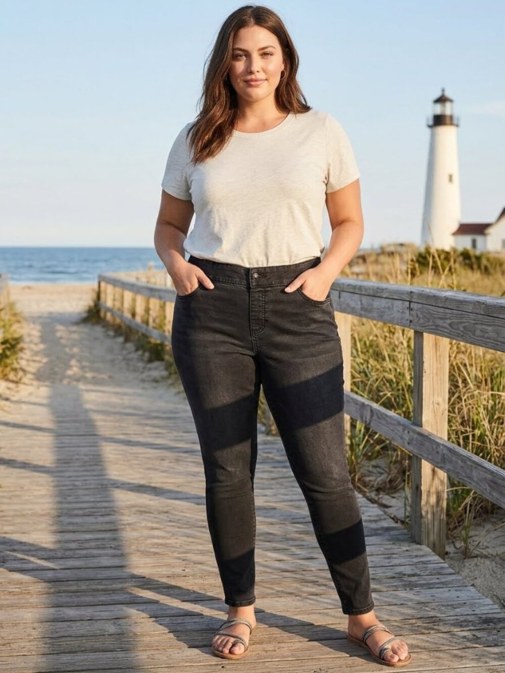 Lane Bryant Plus Size Black Stretchy High-rise Skinny Jeans 3042